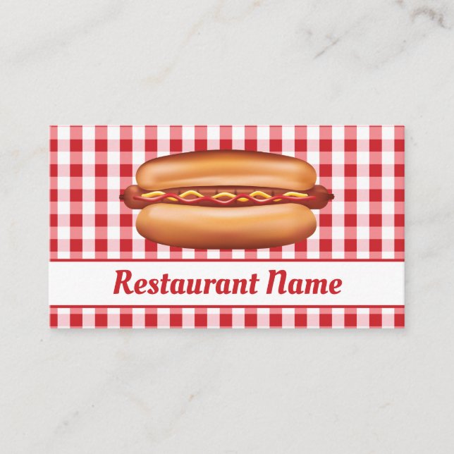 Korvkiosk eller snabbmatsrestaurang visitkort (Framsida)
