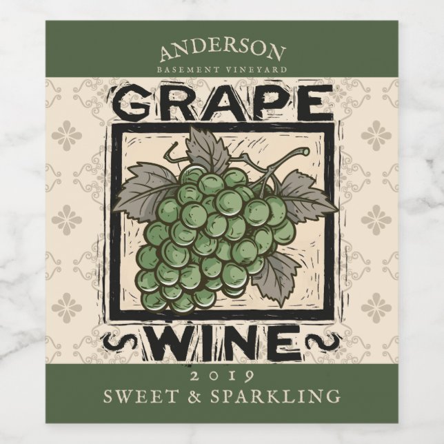 Korvning av vita vin-shruber vinflaska etikett (Singel etikett)