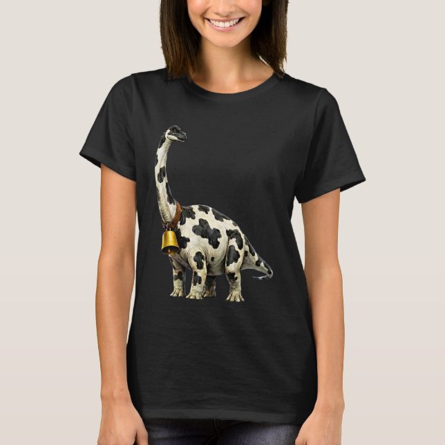 Kos brachiosaurus bonde rolig dinosaur brölande or t shirt (Framsida)