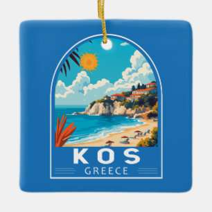 Kos Greece Travel Art Vintage Julgransprydnad Keramik