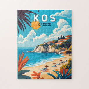 Kos Greece Travel Art Vintage Pussel
