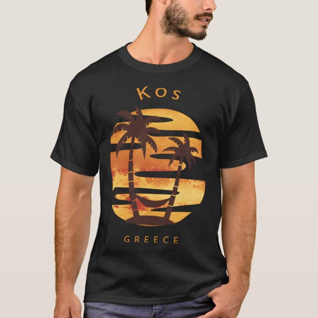 Kos Grekland södra Egeiska Medelhavet Isle Island T Shirt (Framsida)