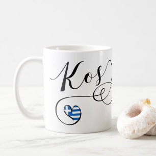 Kos Heart i Flagga, Grekland, I Kärlek Kos, Cos Kaffemugg