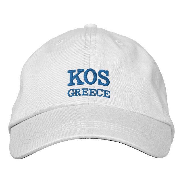 Kos Island Greece Anpassningsbar Hat Broderad Keps (Framsida)