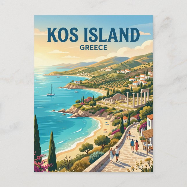 Kos ön Grekland Vykort (Framsida)