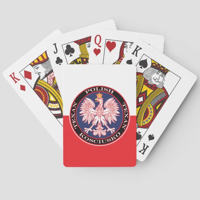 Kosciusko Round Poland Texan Casinokort (Baksidan)