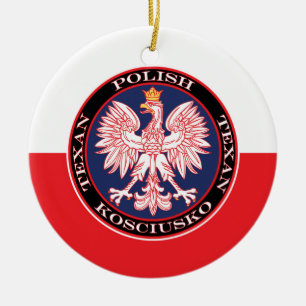 Kosciusko Round Poland Texan Julgransprydnad Keramik