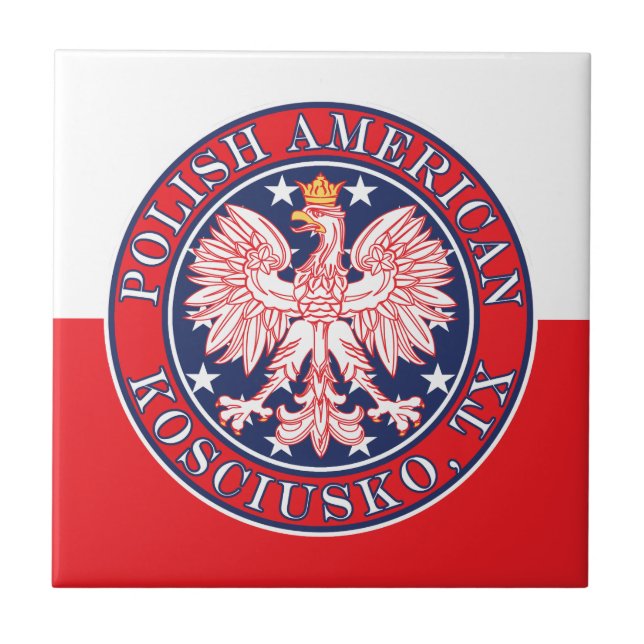 Kosciusko Texas polska amerikanska Eagle Kakelplatta (Framsidan)
