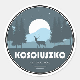 Kosciuszko National Park rådjur Runt Klistermärke