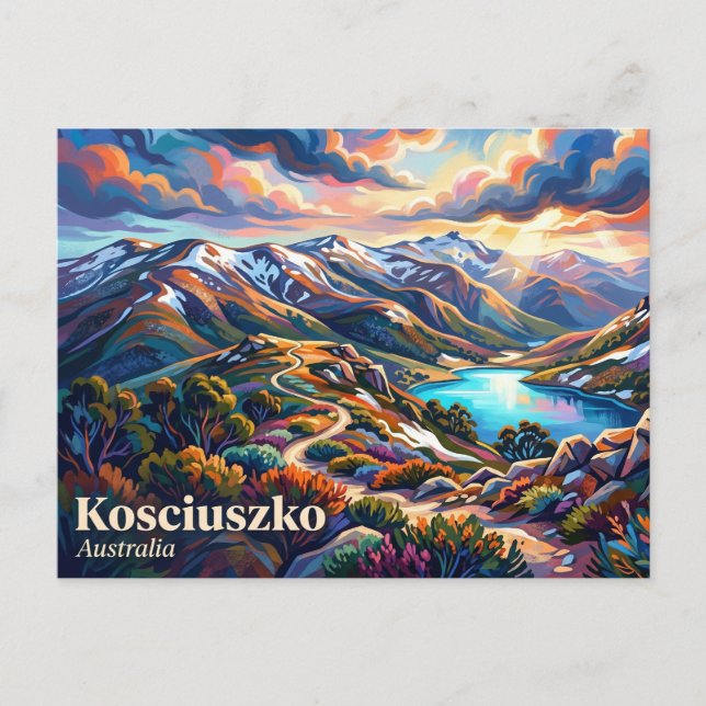 Kosciuszko nationalpark Australien Vykort (Framsida)