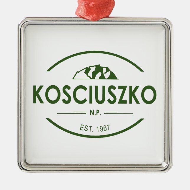 Kosciuszko nationalpark julgransprydnad metall (Framsidan)