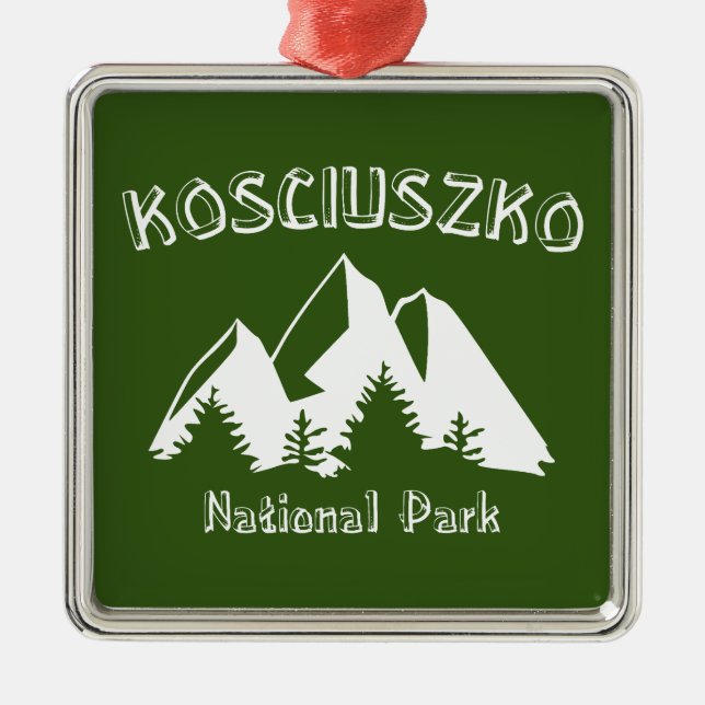 Kosciuszko nationalpark julgransprydnad metall (Framsidan)