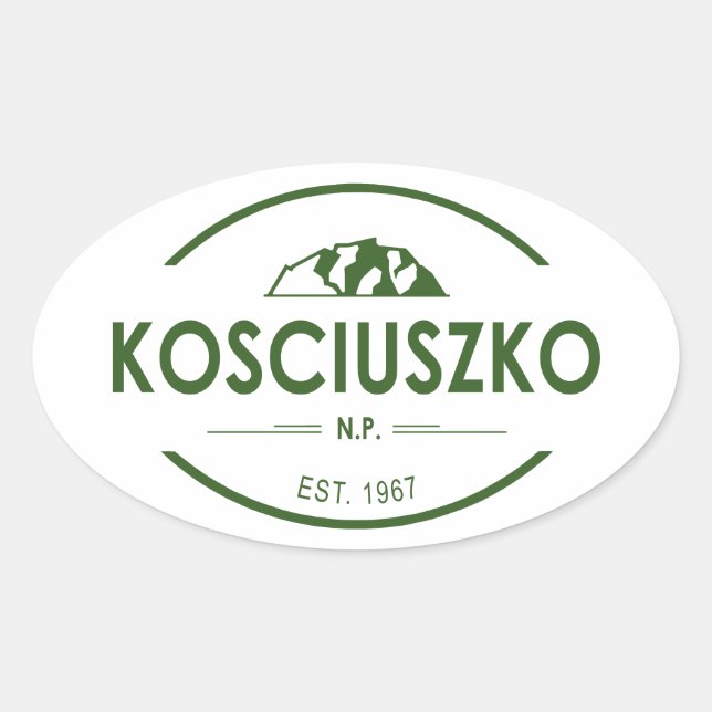 Kosciuszko nationalpark ovalt klistermärke (Framsida)