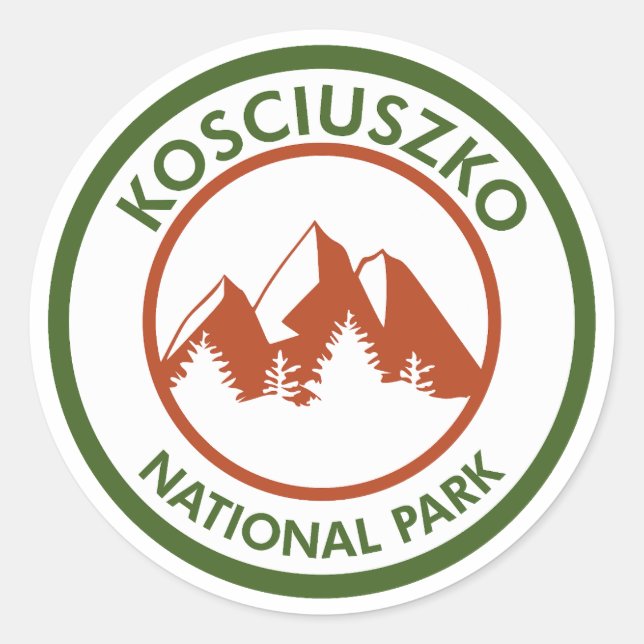 Kosciuszko nationalpark runt klistermärke (Framsida)