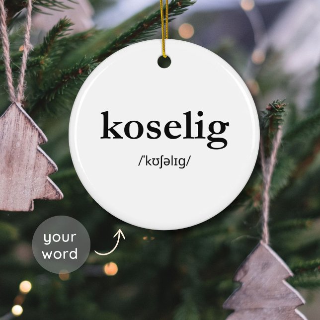 Koselig Dictionary Phonetic Nordic Ord Scandi Julgransprydnad Keramik (Skapare uppladdad)