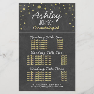 Kosemtologer Chalkboard Services och pris