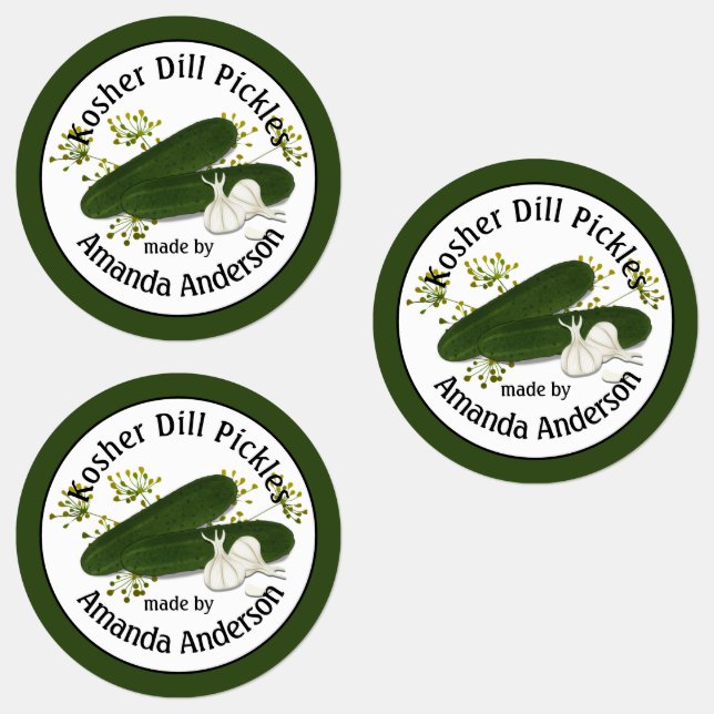 Kosher Dill Pickles-etiketter Klistermärke (Grupp)