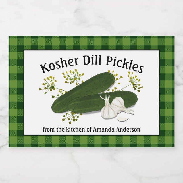 Kosher Dill Pickles Pput H Food Label Mat Etiketter (Singel etikett)