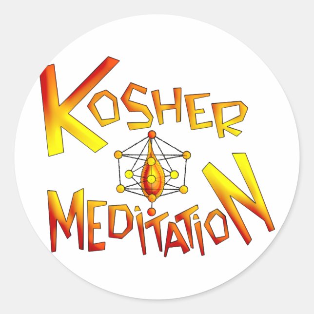 Kosher meditation runt klistermärke (Framsida)