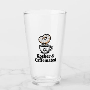 Kosher och koffeinfri judisk kaffe Hanukah Glaskopp