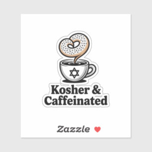 Kosher och koffeinfri judisk kaffe Hanukah Klistermärken