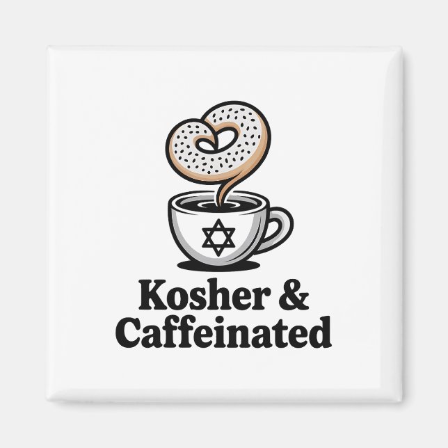 Kosher och koffeinfri judisk kaffe Hanukah Magnet (Framsidan)