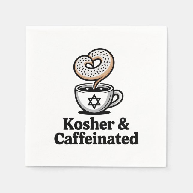 Kosher och koffeinfri judisk kaffe Hanukah Pappersservett (Framsidan)