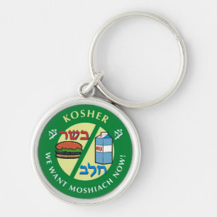 Kosher Rund Silverfärgad Nyckelring