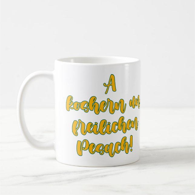 Koshern Un Freilichen Pesach Kaffemugg (Vänster)