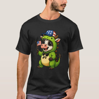 Kosläkt Kostym Trex Djurälskare 4 juli Bo T Shirt