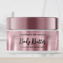 Kosmetics Burk-etikett - Brödsel Rosa Foil Etikettband