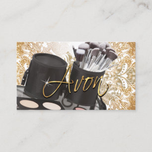 Kosmetika och Guld Glitter - Avon Visitkort