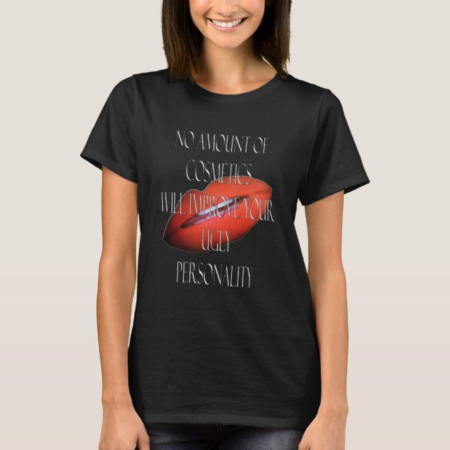 Kosmetika och läppar tee shirt (Framsida)