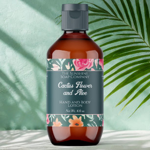 Kosmetikasoap Packaging Label Rosa Grönt Flowers Fraktsedel