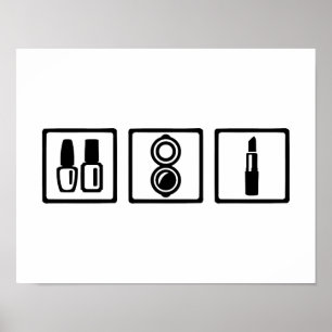 Kosmetiker som består av nagel polack poster