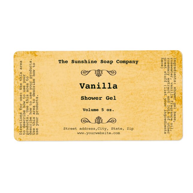 Kosmetikett för pappra stil, vilande - 2 fraktsedel (Framsidan)