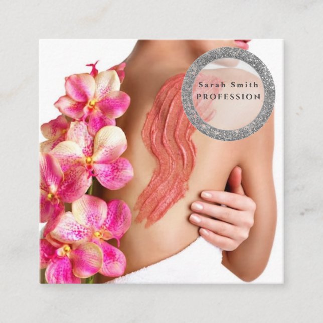 Kosmetisk buskskinn fyrkantigt visitkort (Framsida)