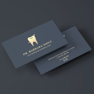 Kosmetisk dentist Charcol Minimal Dental Toth Visitkort