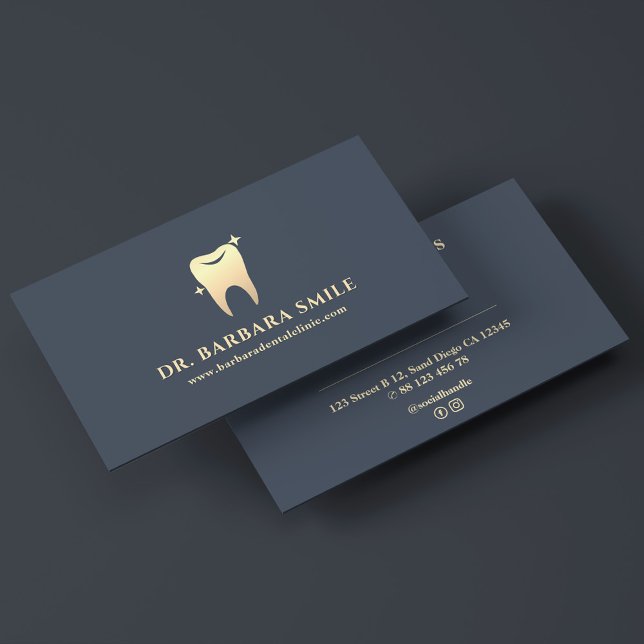 Kosmetisk dentist Charcol Minimal Dental Toth Visitkort (Cosmetic Dentist Charcoal Minimal Dental Tooth Business Card
)