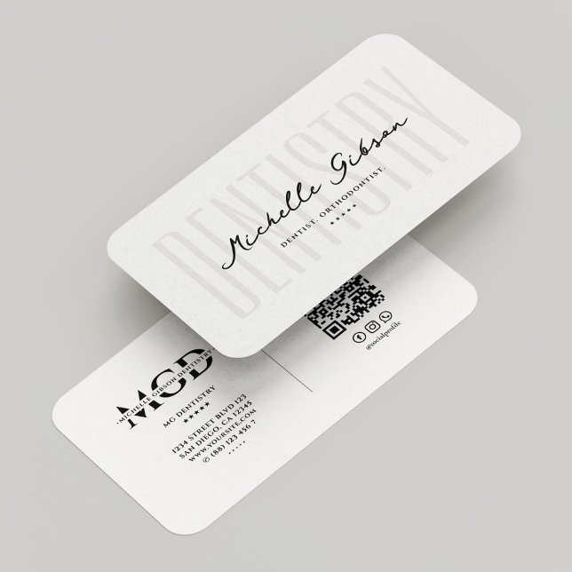 Kosmetisk dentist Dental Aesthetic Elegant White Visitkort (Cosmetic Dentist Dental Aesthetic Elegant White Business Card
)