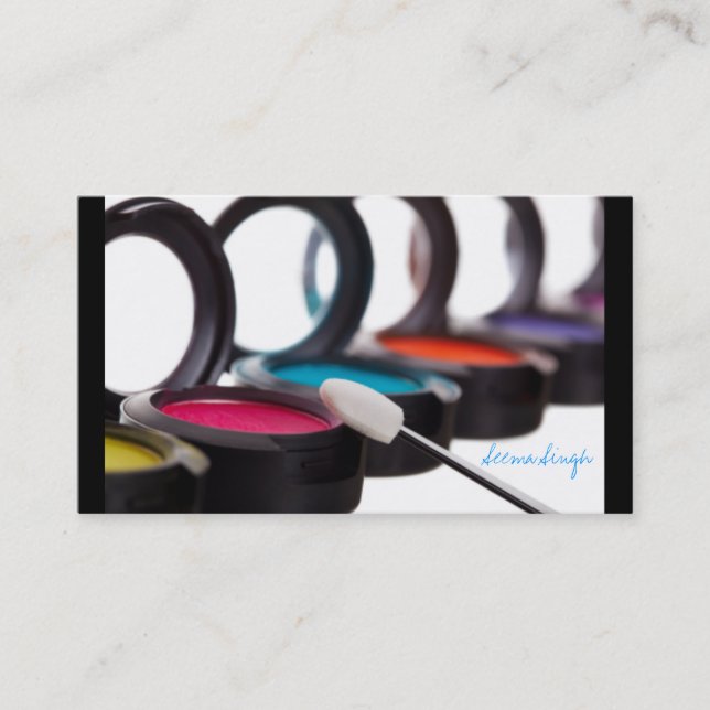 Kosmetiska konstnärögonskuggor för Makeup Visitkort (Framsida)