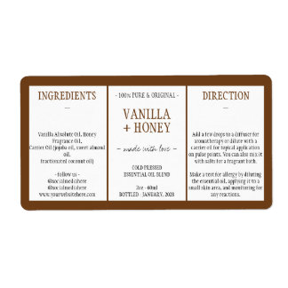 Kosmetiska Vanilj Honung Ingredienser brun Fraktsedel