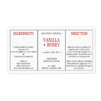 Kosmetiska Vanilj Honung Ingredienser Fraktsedel