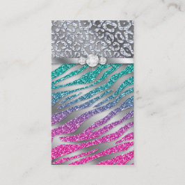Kosmetolog Affärskort Glitter Zebra Rosa S Visitkort
