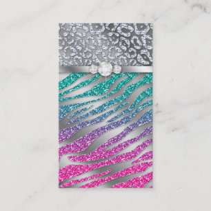 Kosmetolog Affärskort Glitter Zebra Rosa S Visitkort