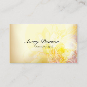 Kosmetolog Elegant Pastel Gula blommor Visitkort