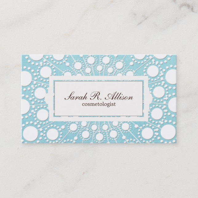 Kosmetolog Embossed Light Blue Linen look Visitkort (Framsida)