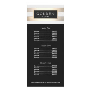 Kosmetolog Guld Rand Hair Salon a Pris Menu Reklamkort