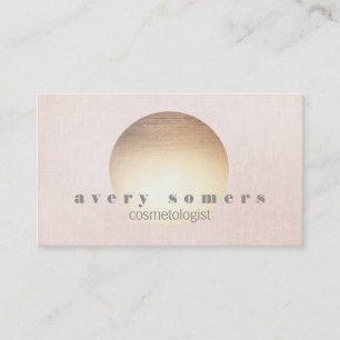 Kosmetolog Guld Zen Circle Rosa Linen look Visitkort