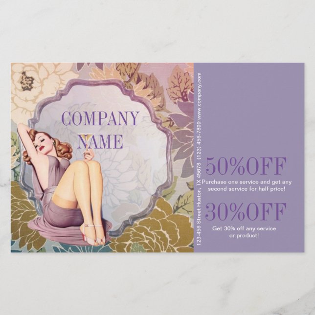 Kosmetolog Hår frisör SPA Salong Flygblad (Framsidan)